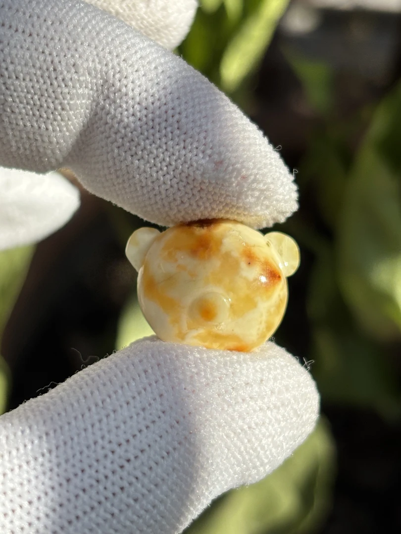 3933天然蜜蜡琥珀小熊头配饰20x16.7x6.4mm