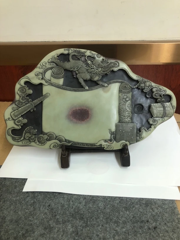 紫袍玉带麒麟献宝砚台精品适合收藏