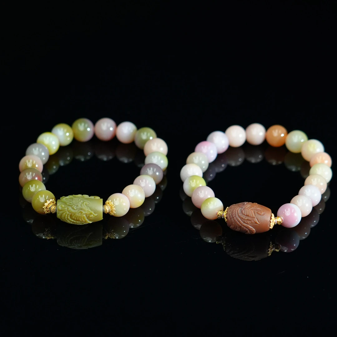 V姐|心选|盐源玛瑙多彩设计圆珠手串 9mm-QC122011 多样性发其一