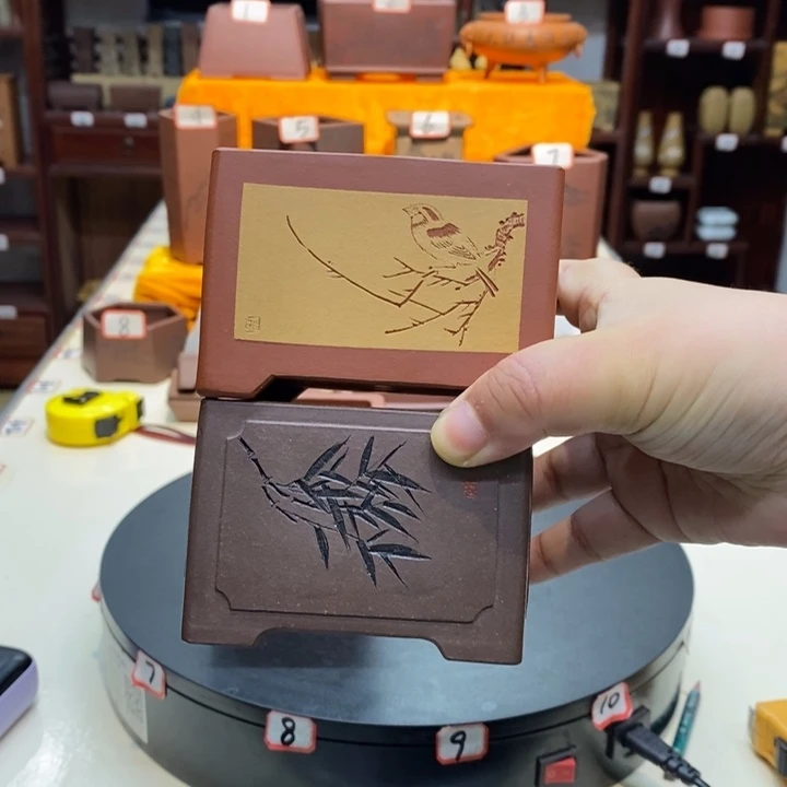 欣***赏紫砂花盆微瑕处理