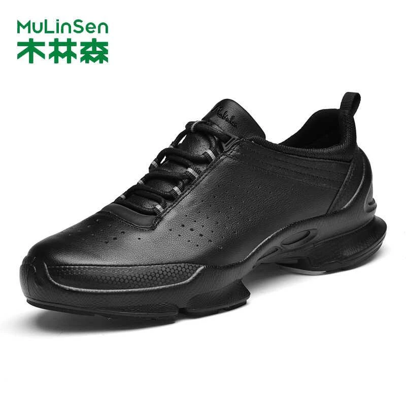 木林森男鞋2025秋冬款商务皮鞋男士真皮休闲鞋软底户外运动跑步鞋