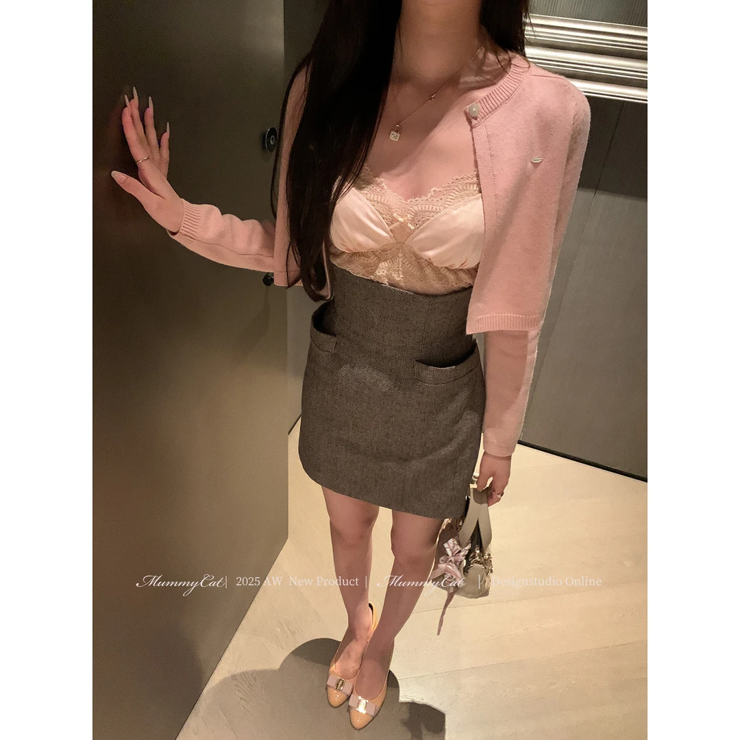 Mummy Cat下蛋喵 【办公室少女】30羊毛秋冬高腰包臀百搭半身裙