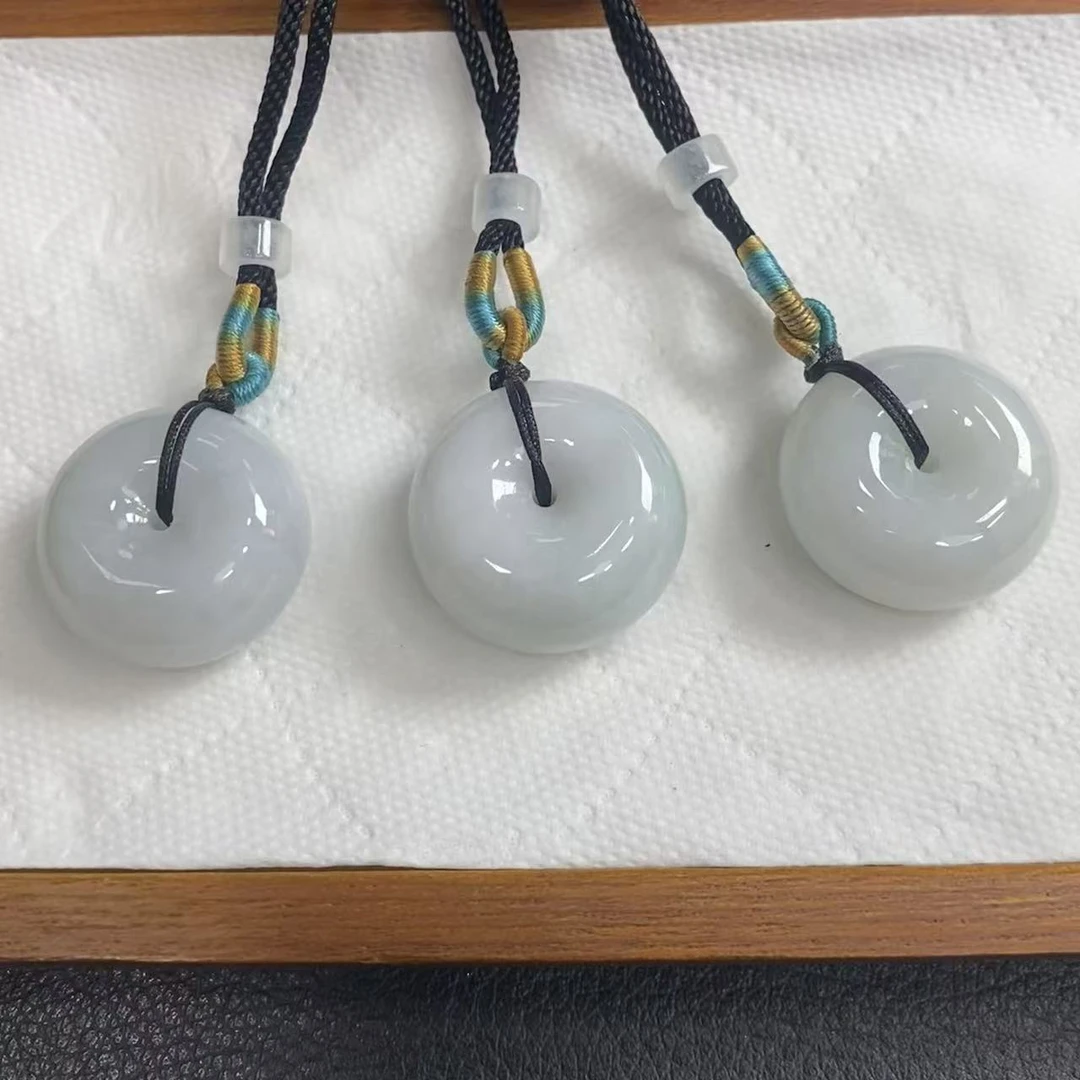 天然缅甸A货翡翠面包扣XJ1228-3@多样性发其一