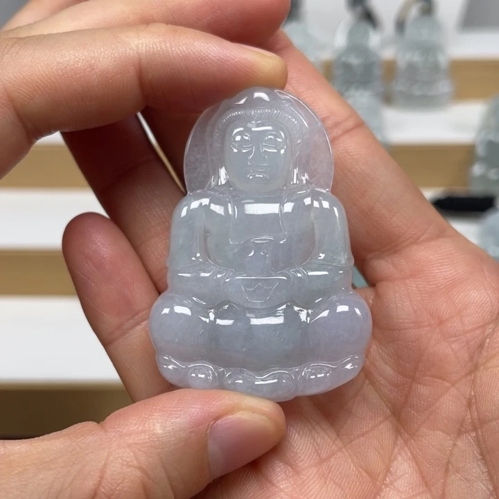 翡翠未镶嵌颈饰天然缅甸翡翠A货观音27号