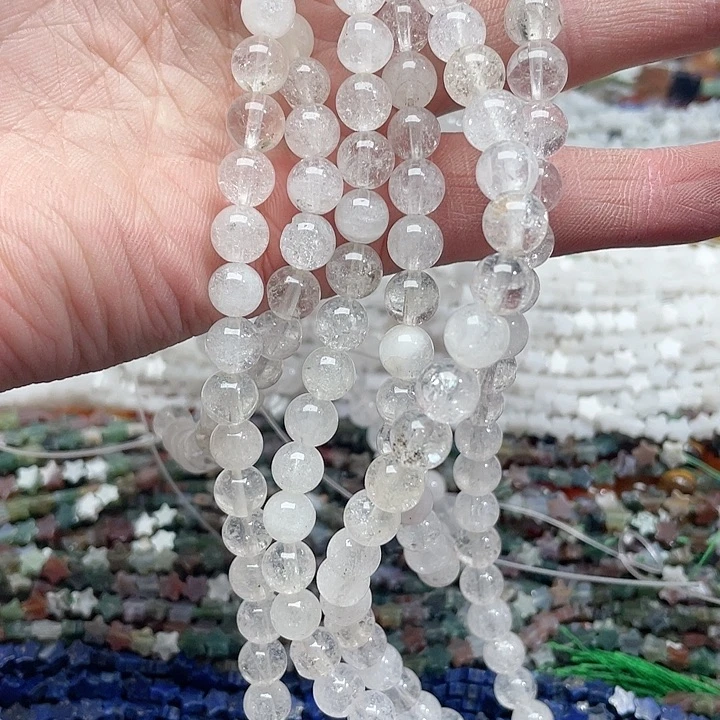 玛瑙/玉髓珠宝半成品未镶嵌一条8mm白水晶