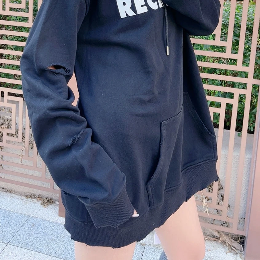 欧货韩版破洞卫衣