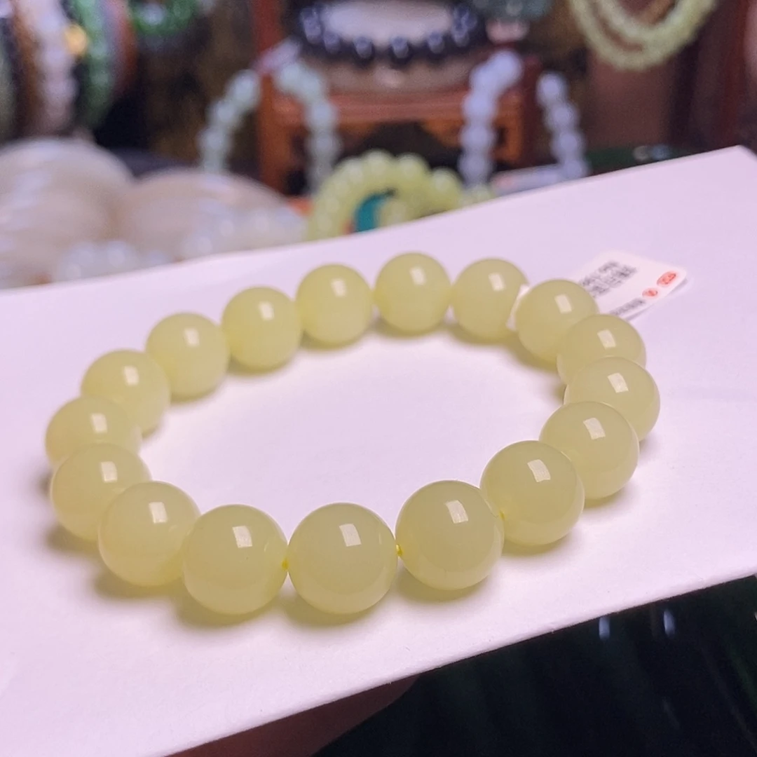 手链未镶嵌和田玉黄口新疆料脂膏手串12