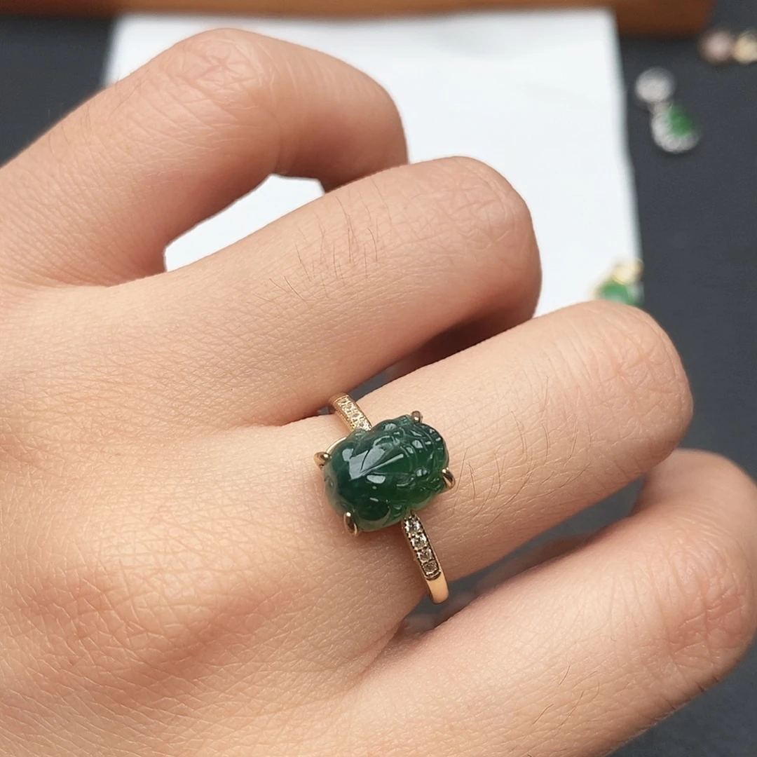 翡翠银S925镶嵌戒指