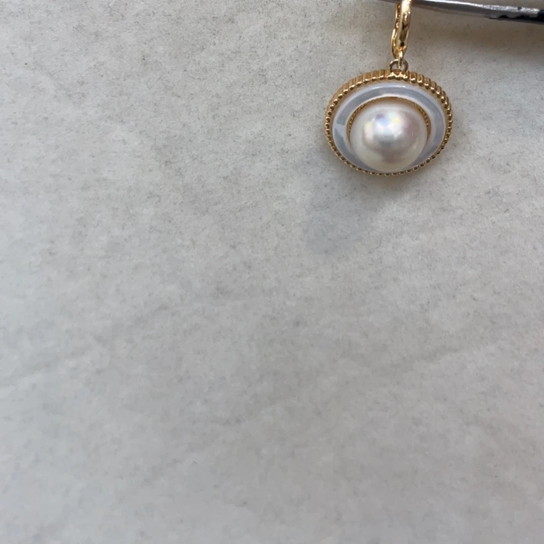 海水珍珠银S925镶嵌吊坠(不含链)