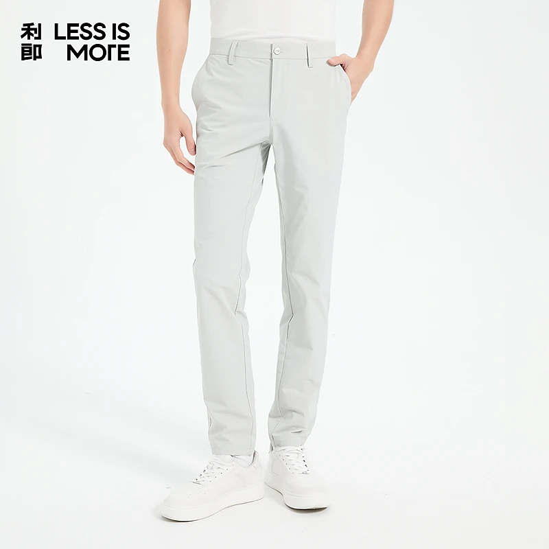 【休闲舒适】利郎LESSISMORE春季休闲裤简约通勤中腰窄脚长裤男士
