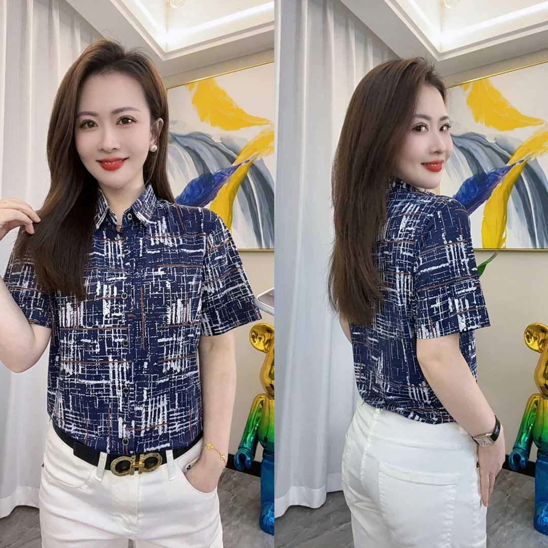 【亚琴男装】2025男士夏季日常百搭轻奢3D立体图案中国风短袖衬衫