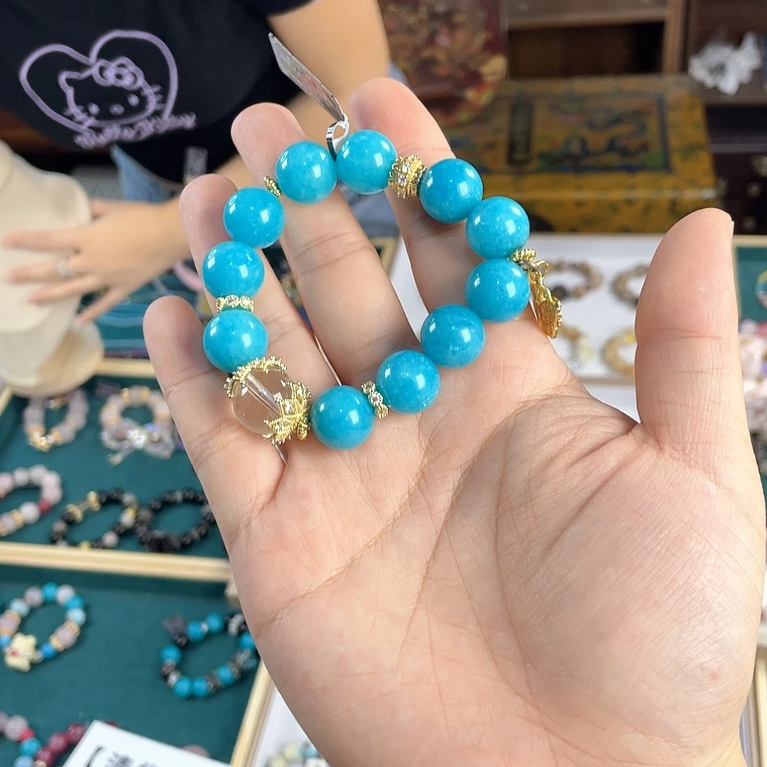 水晶手链银S925镀金镶嵌