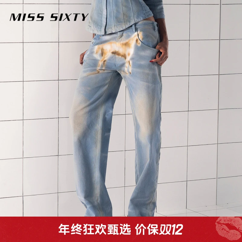 【Jennie同款】MISS SIXTY X MOWALOLA 联名系列牛仔裤印花流光风