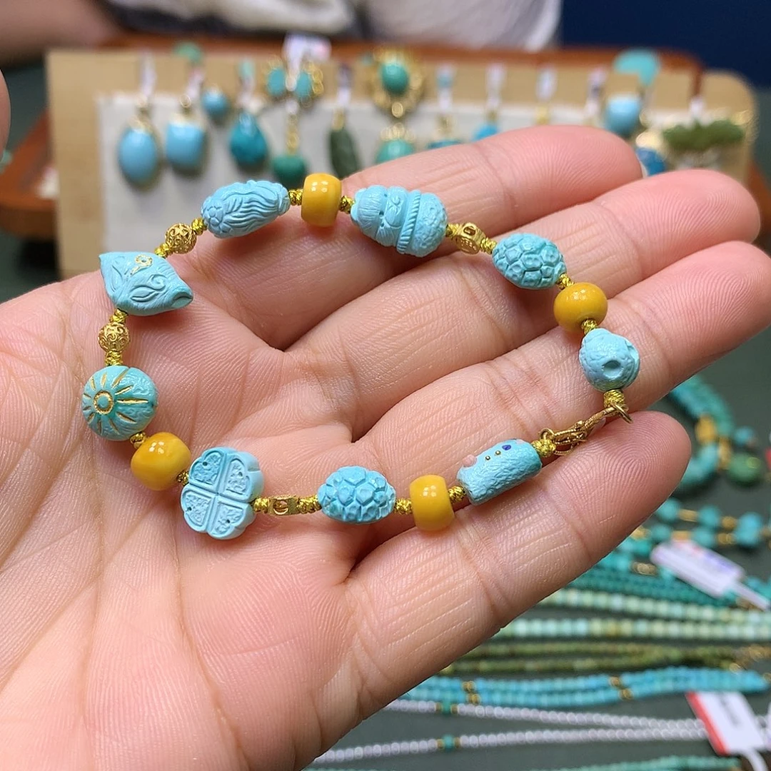 绿松石18K金镶嵌单圈