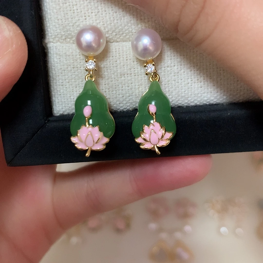 淡水珍珠耳饰合金