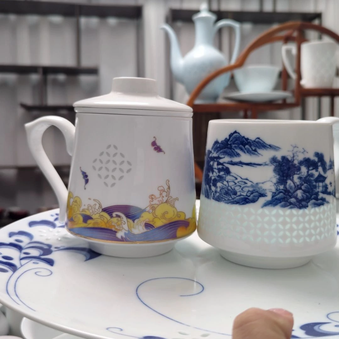 瓷福茶漏杯各江南韵茶漏杯各一套