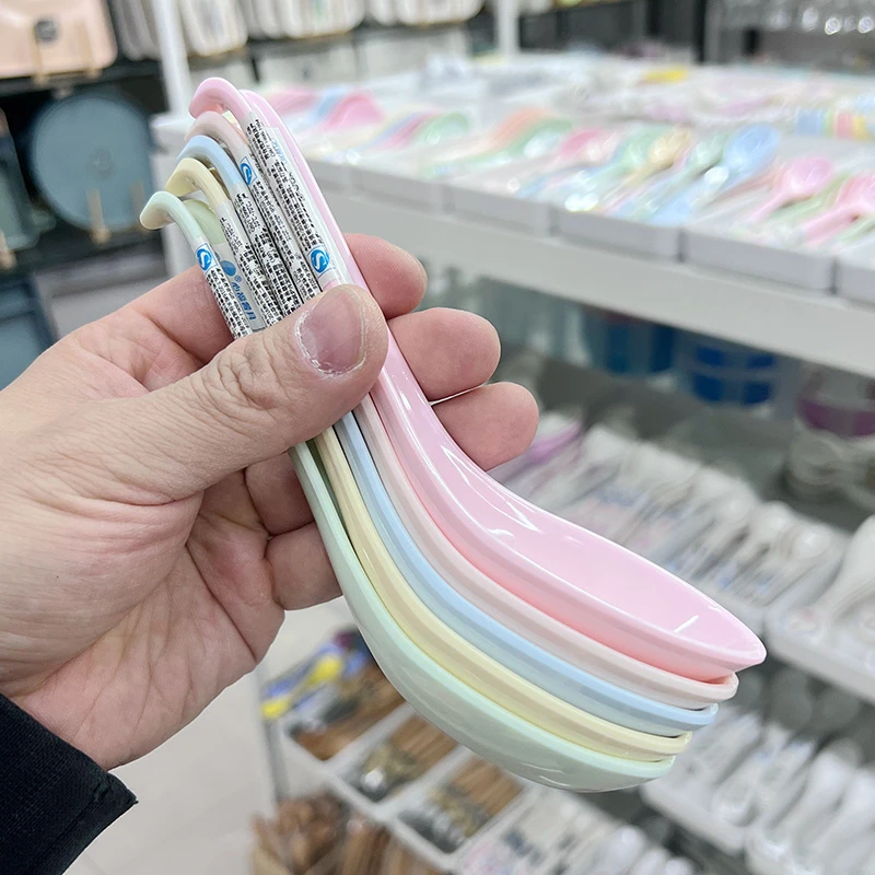 密胺树脂勺子钩柄勺彩色可爱甜品汤勺元宵汤圆米酒丸子冰粉丸子勺