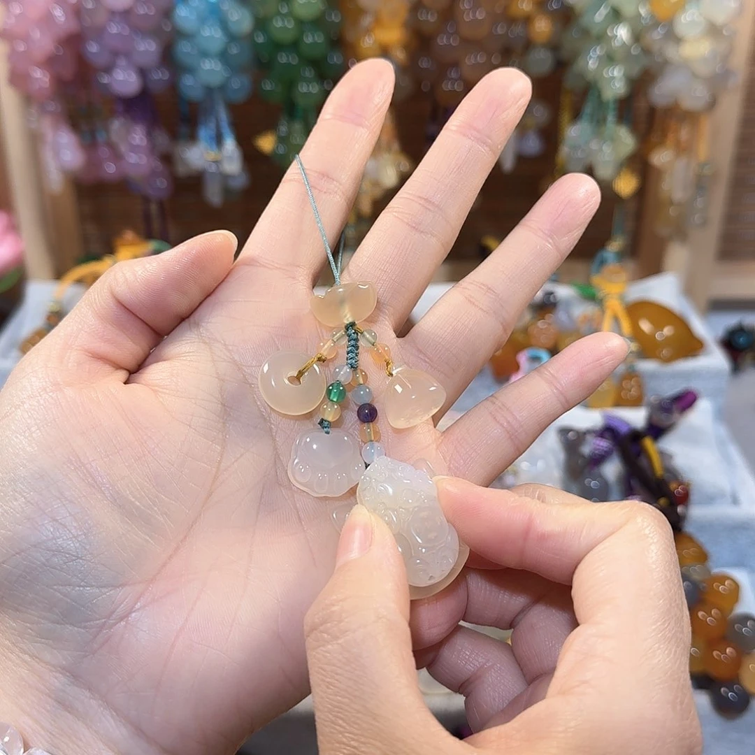 玛瑙/玉髓手机挂件未镶嵌