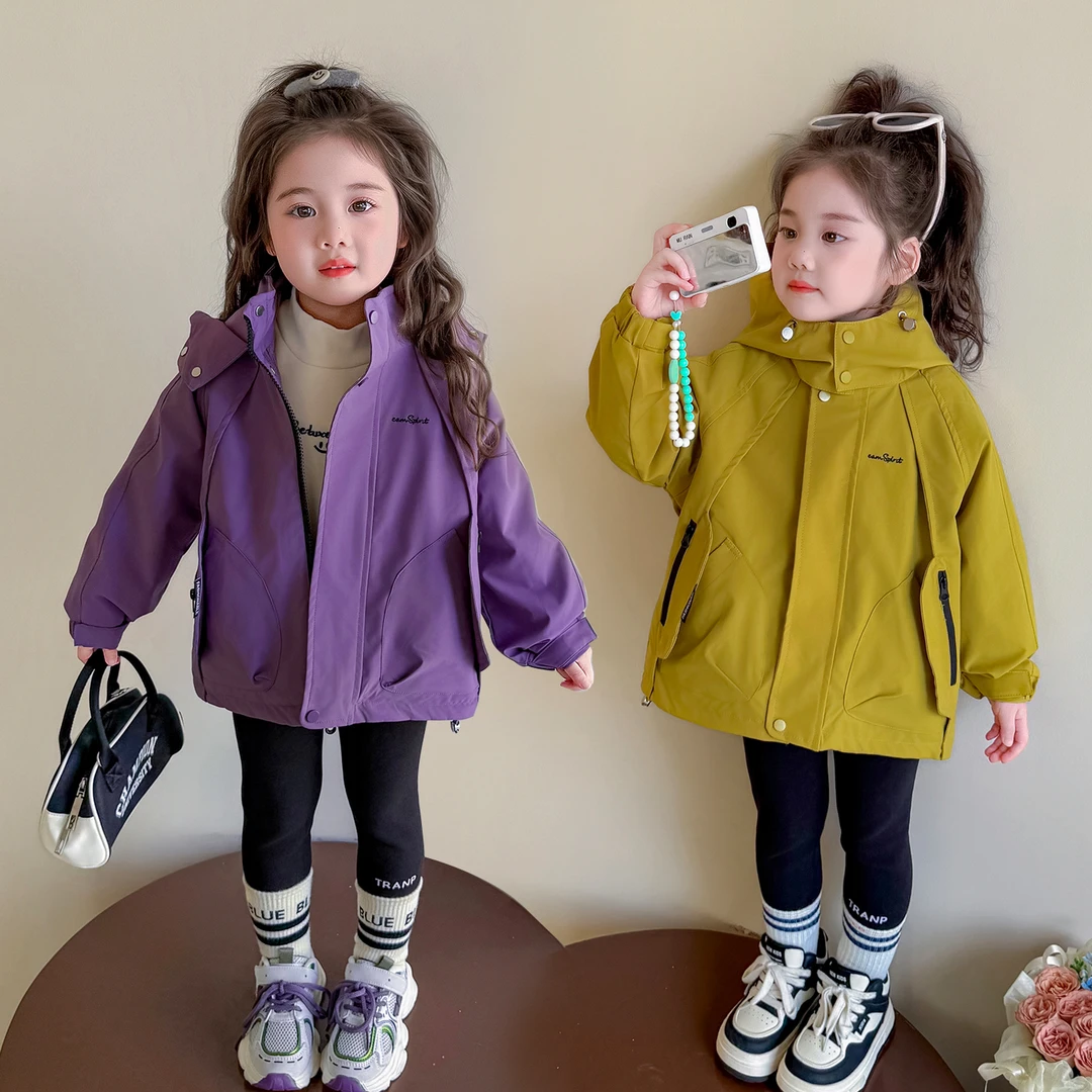 2025冬装新款儿童连帽加绒加厚款棉服休闲风可拆卸冲锋衣外套棉服