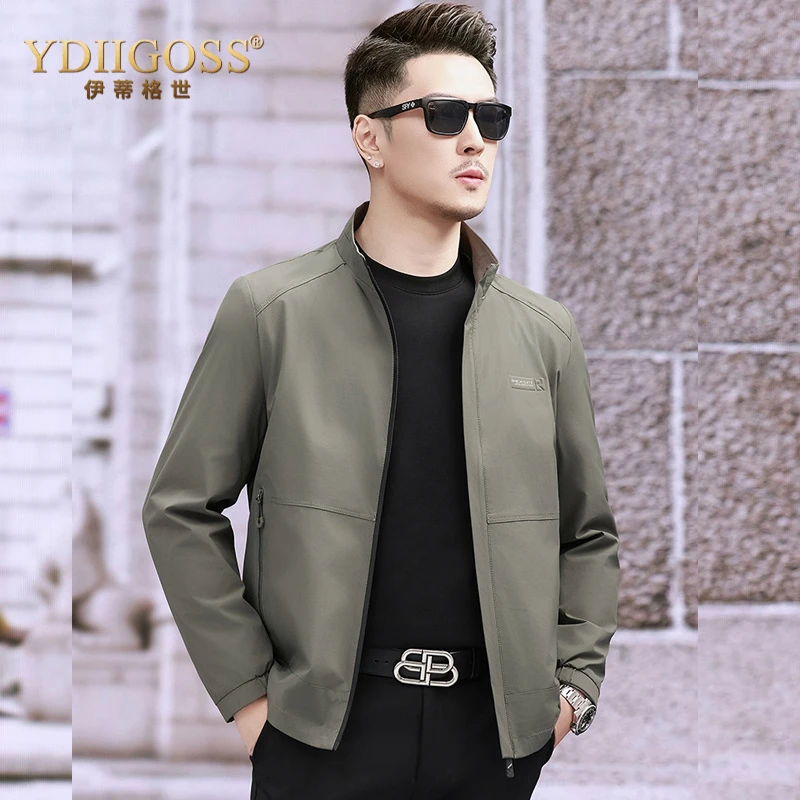 YDIIGOSS男装外套休闲夹克2025年秋季新款男士商务中年春秋装