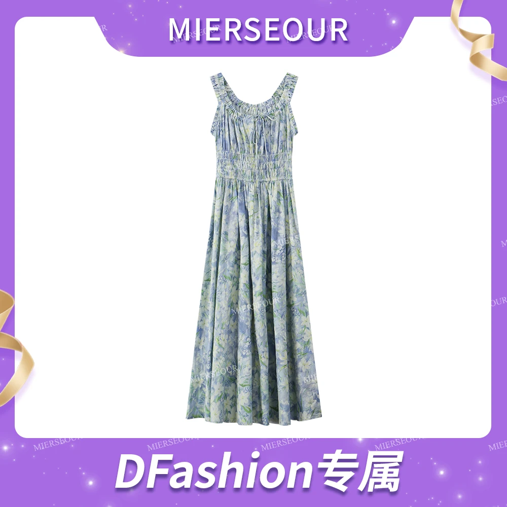 【鲜花的吻】温柔油画风长款连衣裙1534