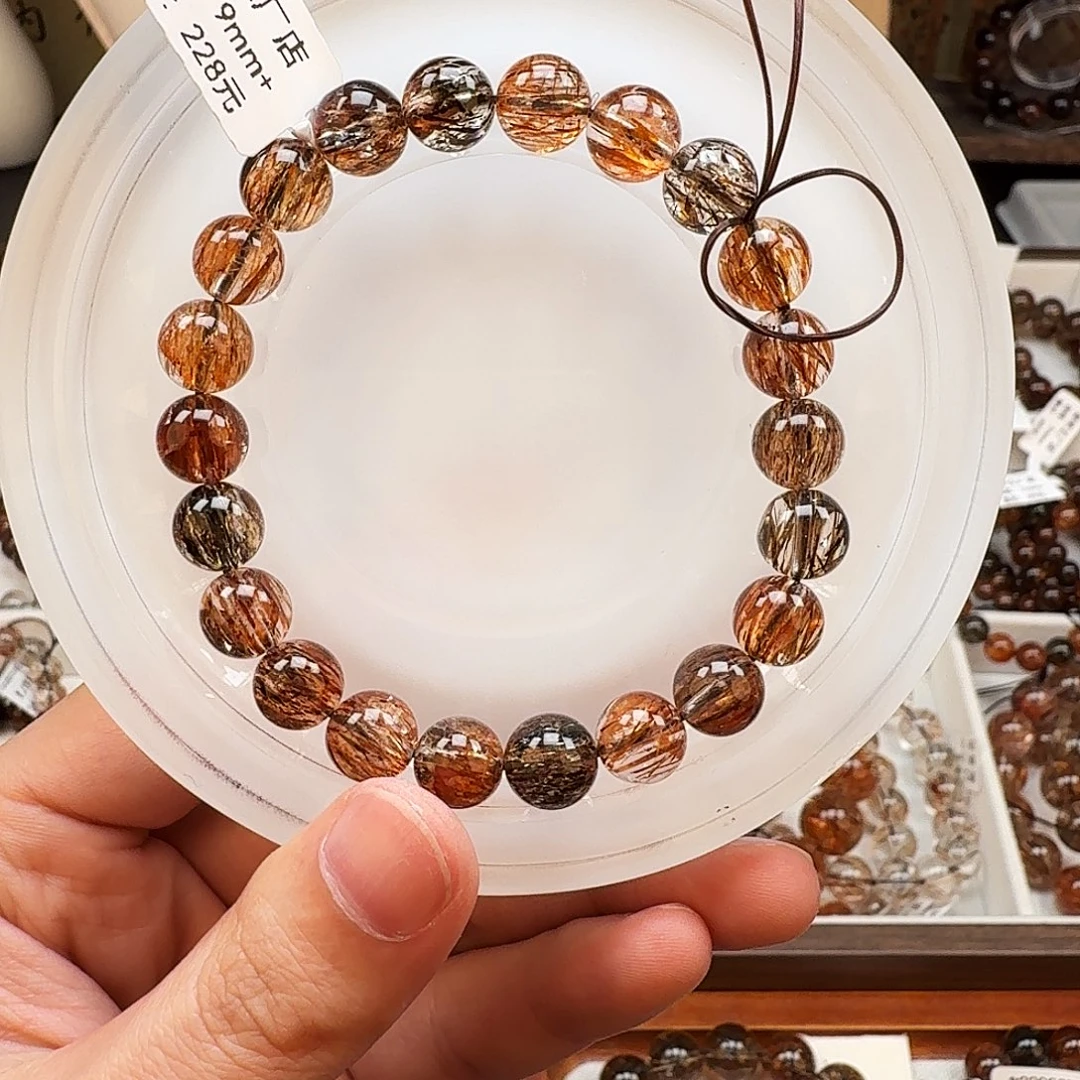 发晶手链未镶嵌天然水晶黑金超七直播间多样性发一