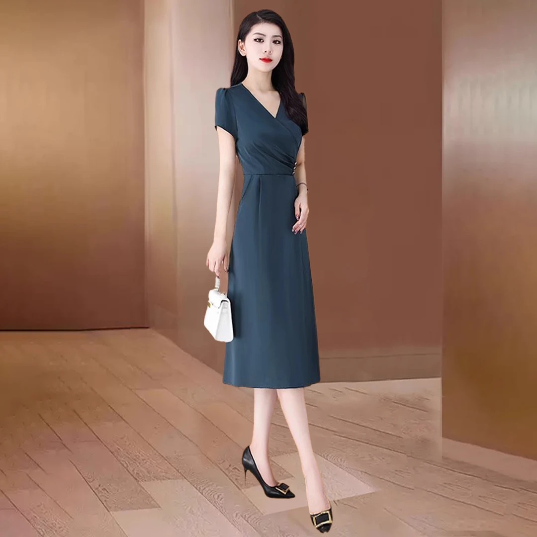 上档次女装连衣裙2025新款夏洋气轻奢高端小个子妈妈裙子