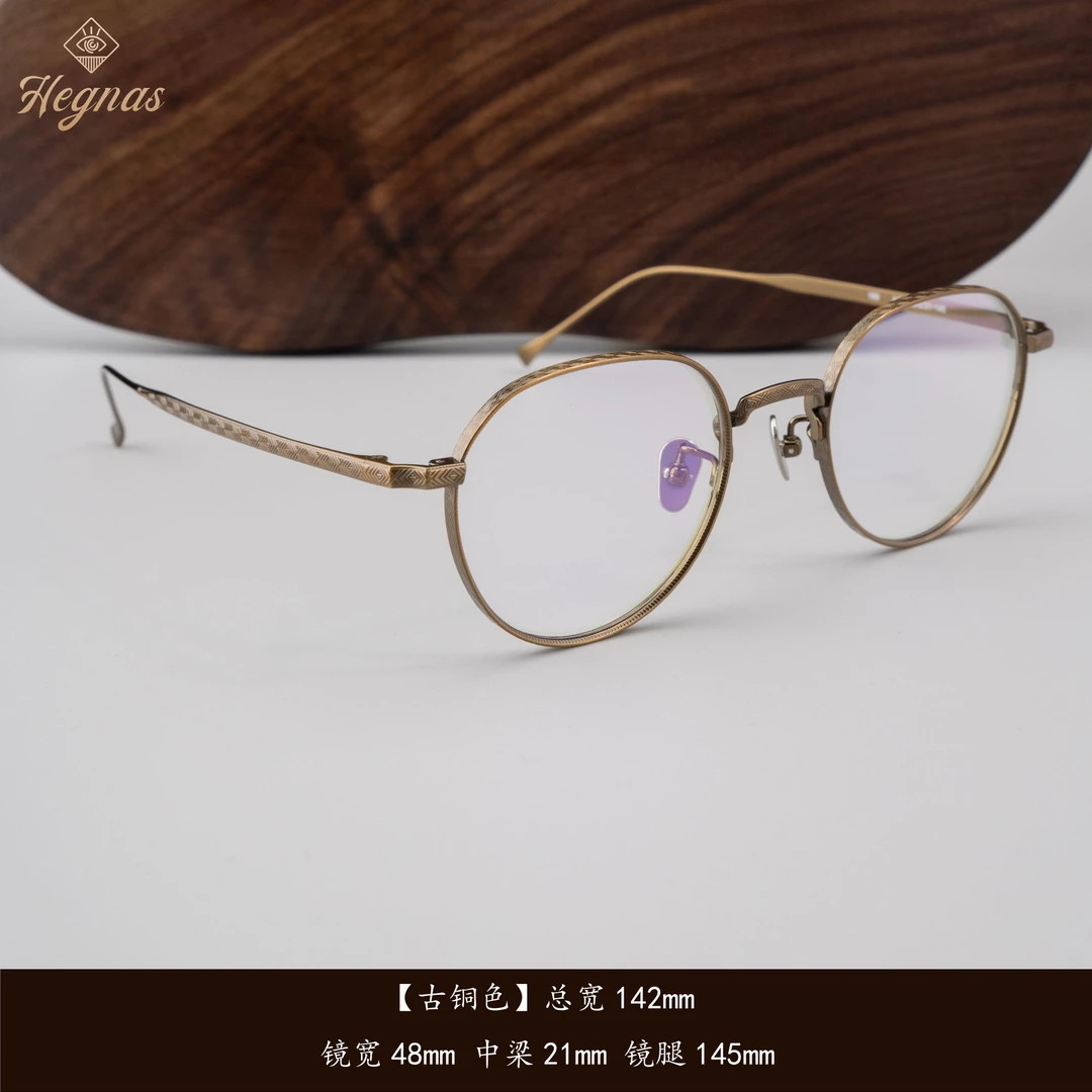 隺光·纯钛超轻复古圆框雕花设计师款可配近视变色防蓝光