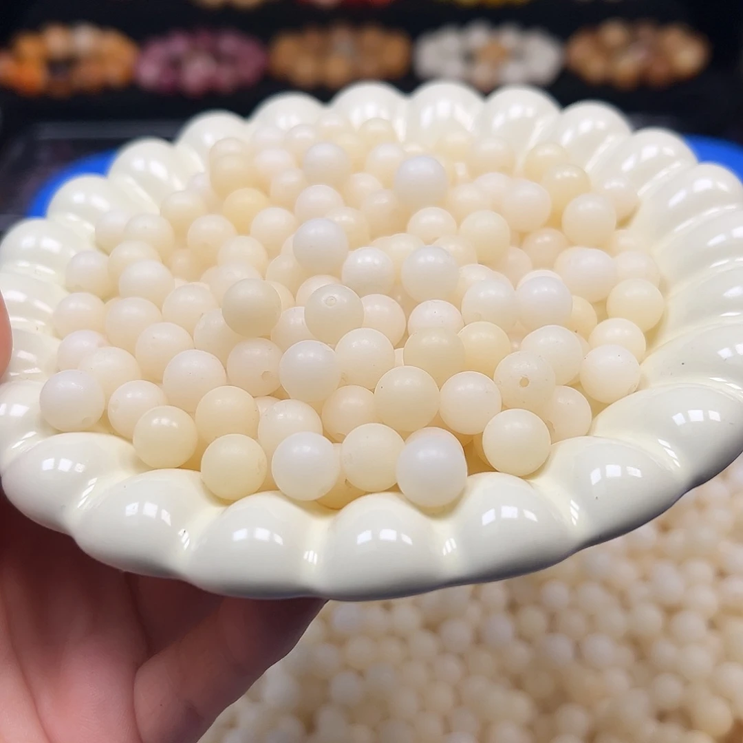 菩提根/象牙果手串瑕疵10奶黄圆200颗