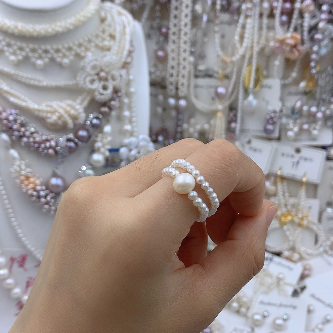 淡水珍珠项链耳饰银S925镶嵌