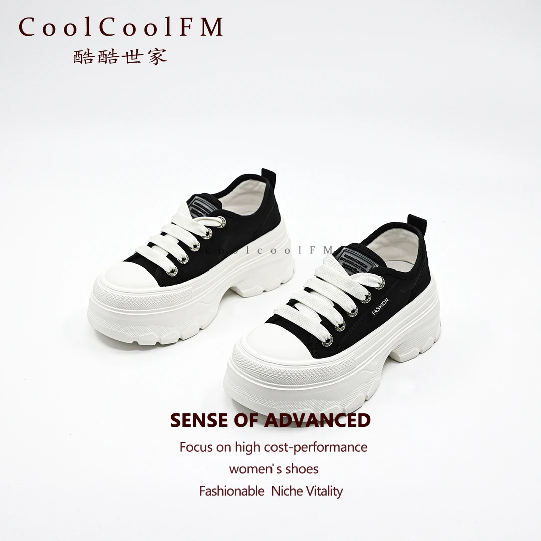 [酷酷世家]真皮麦昆厚底小白鞋女夏季透气百搭运动鞋时尚潮流百搭