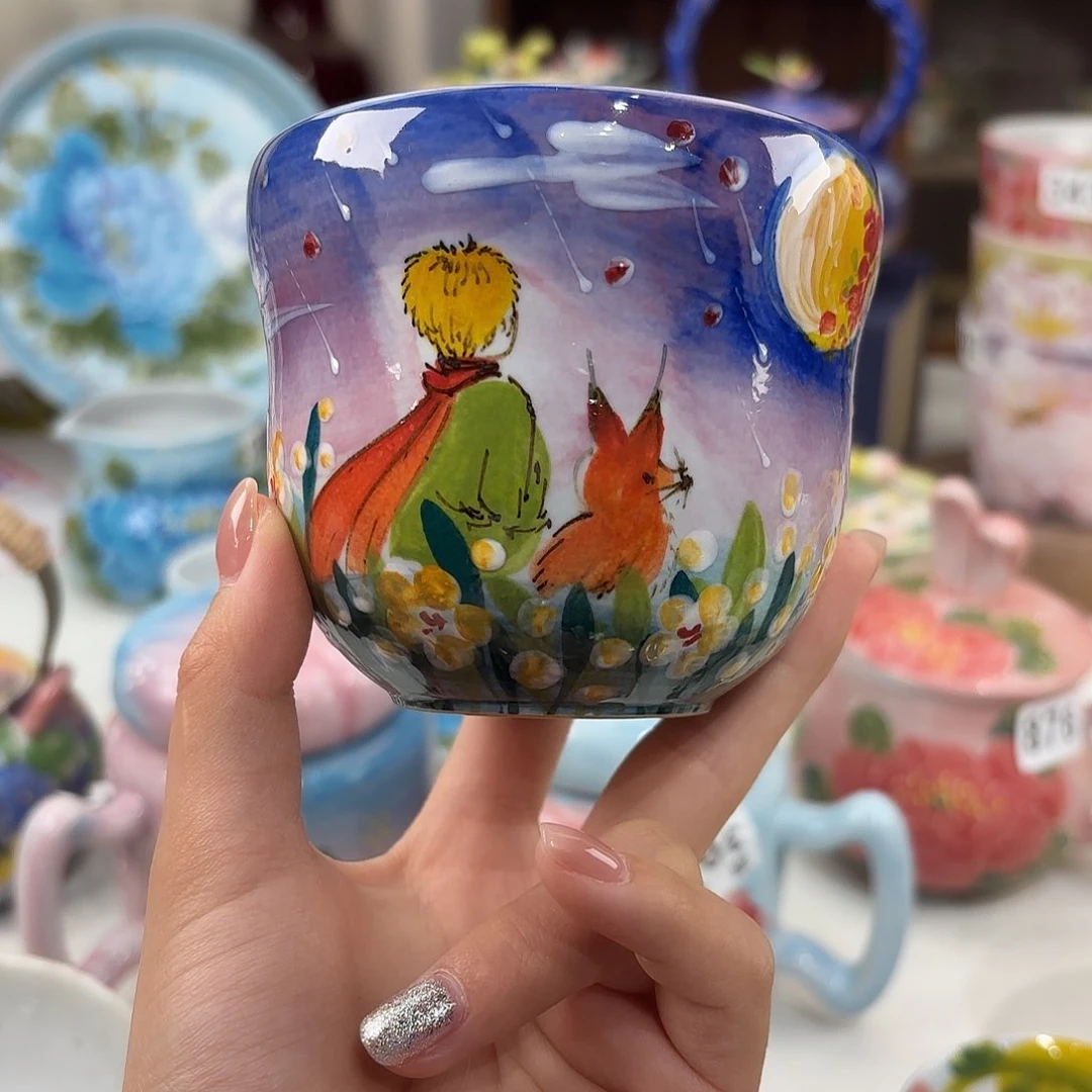 景德镇手绘高温釉下彩陶瓷茶具