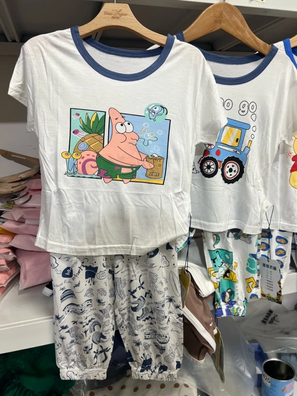 莫代尔短袖九分裤休闲家居服男夏季套装