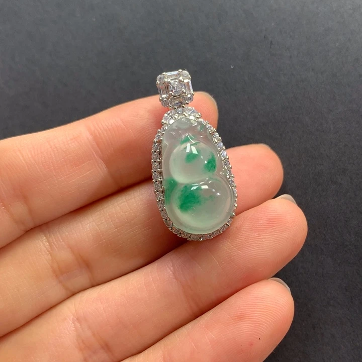 石英质玉银S925镶嵌颈饰