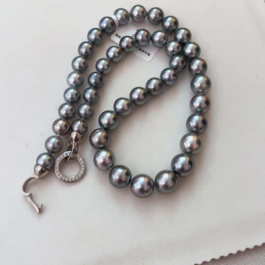 未镶嵌海水珍珠颈饰?****s铂金灰8-11