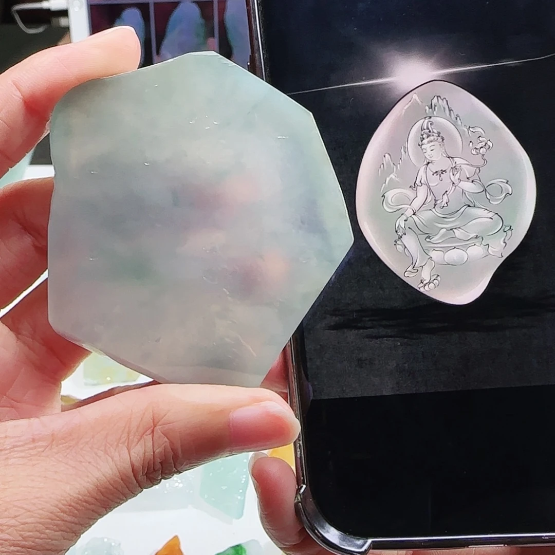 定制翡翠未镶嵌缅甸翡翠挂件