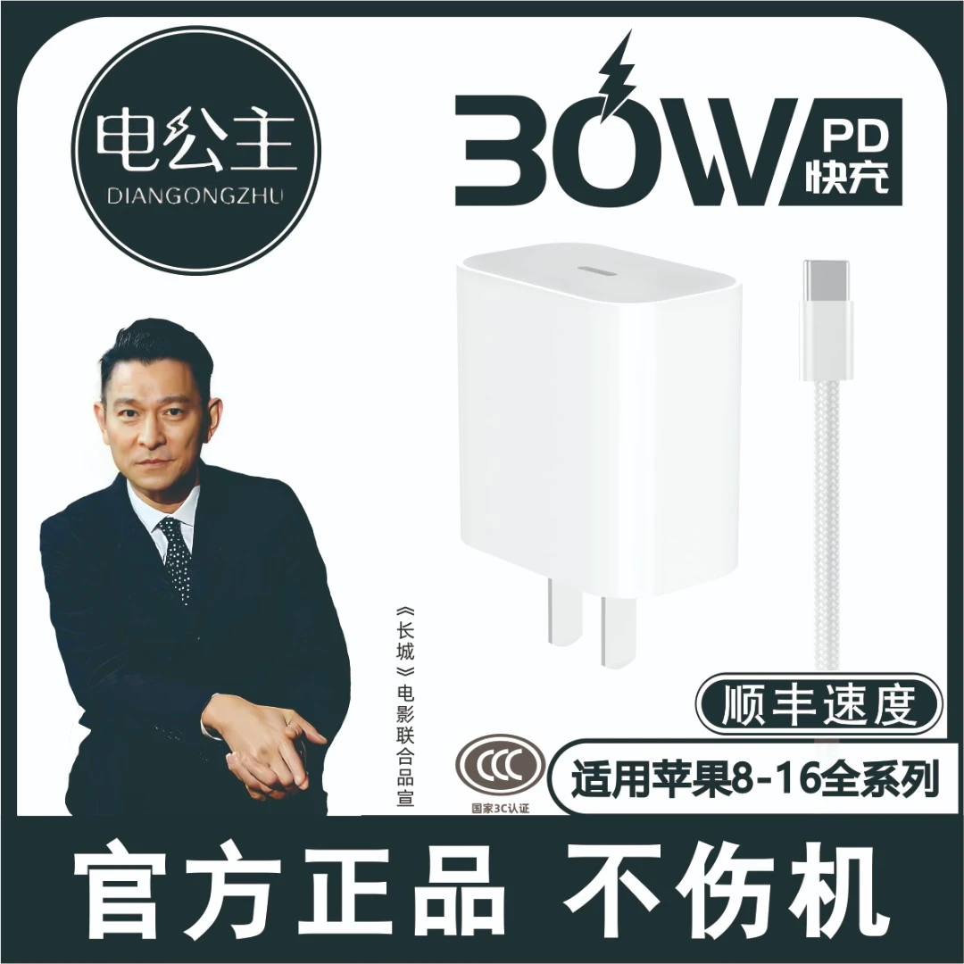 电公主氮化镓低温快充适用于8-16Pro适用苹果充电器30W快充充电头