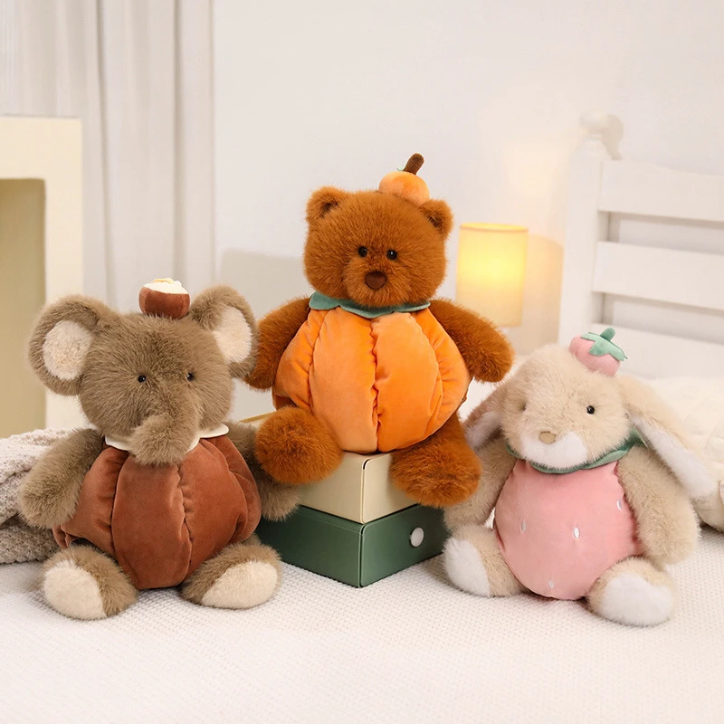 正版波波娃柿柿如意系列公仔大象熊兔子玩偶女生礼物新年礼物毛绒