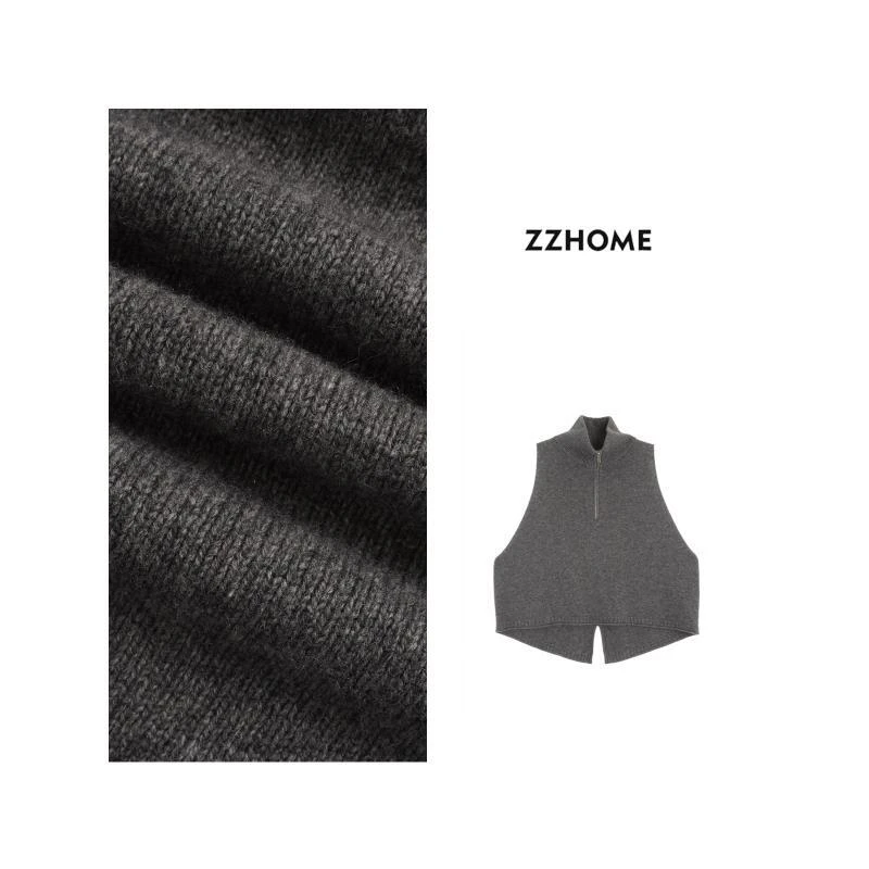 ZOZO HOME ｜反对称时髦暖雾精织拉链马甲q172001p