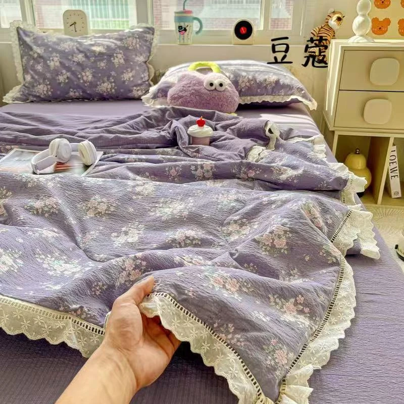 有氧木棉皱皱双层纱四件套上新✨ 柔软又舒适，品质超绝 A8952