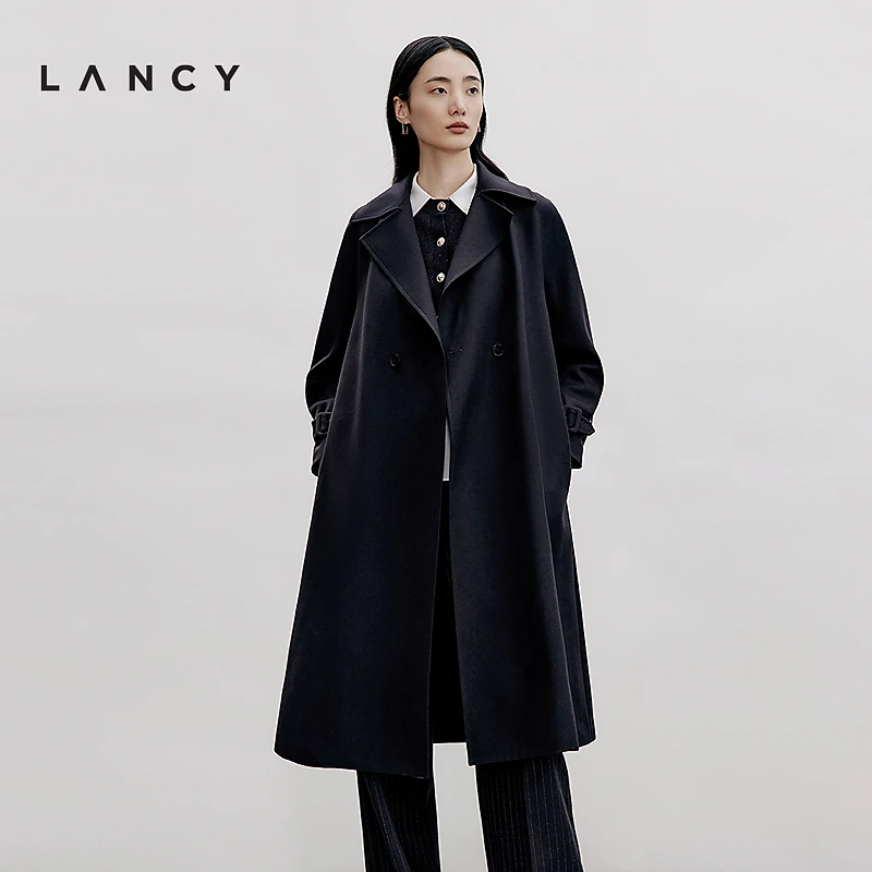 LANCY/朗姿秋季新款长款英伦风商务风衣女高端通勤外套女