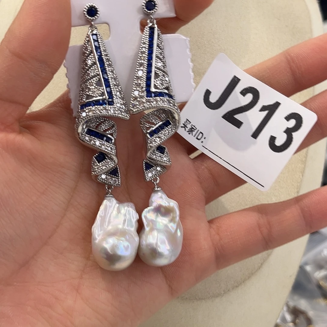 淡水珍珠耳饰合金