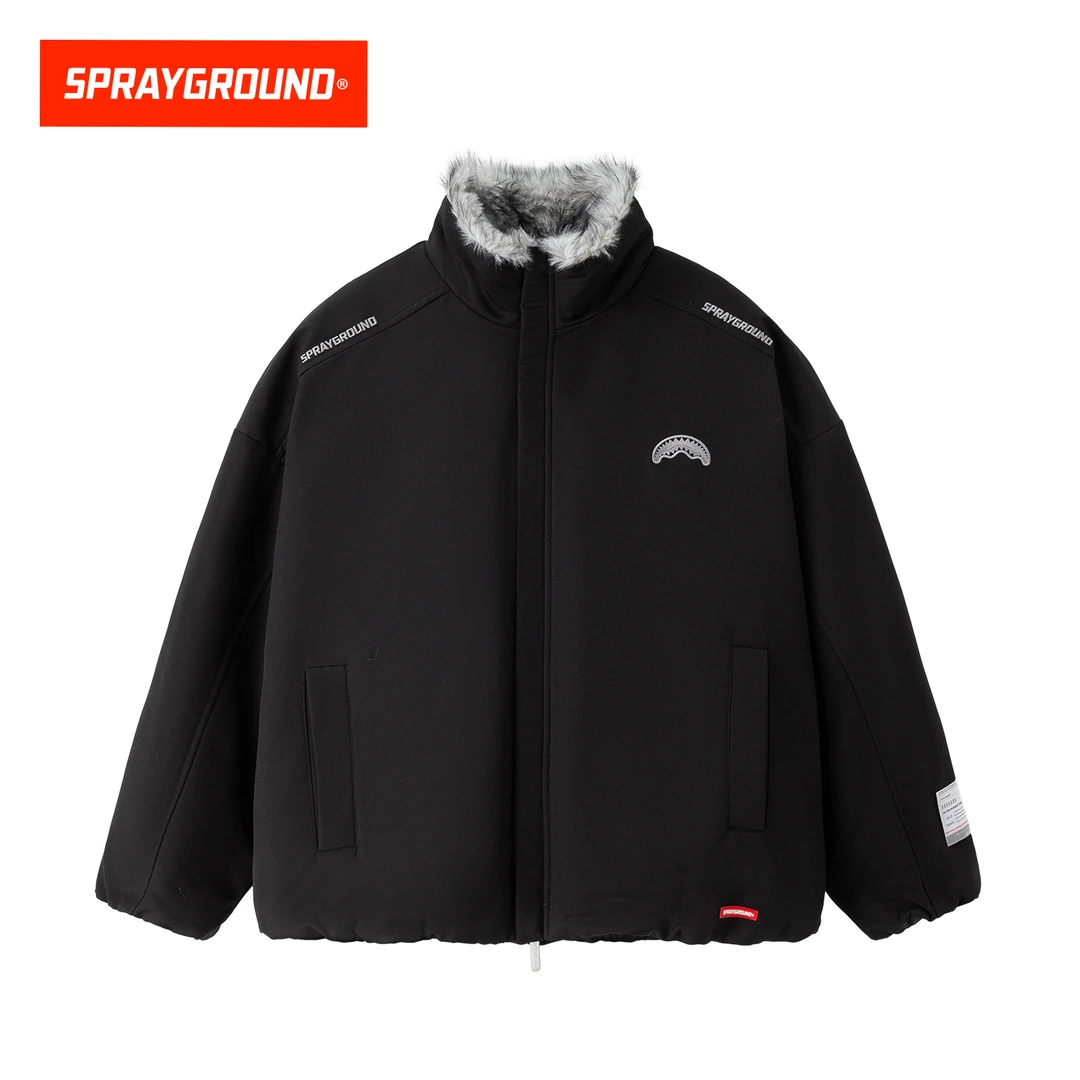 SPRAYGROUND鲨鱼嘴棉服毛毛立领潮流宽松休闲保暖冬季XB WE141202
