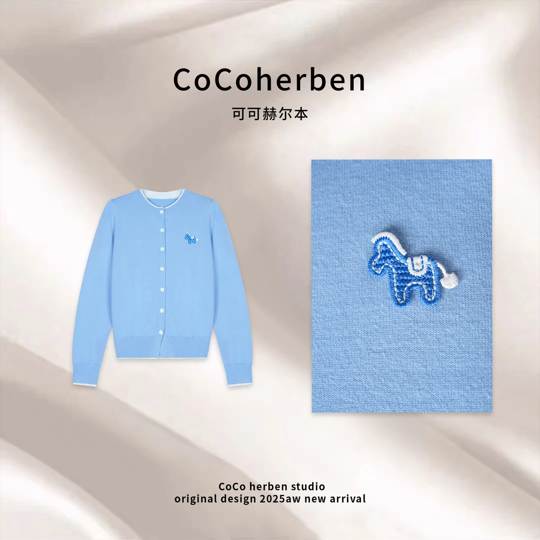 CocoHerben秋冬新款圆领简约百搭针织毛衣HB1369