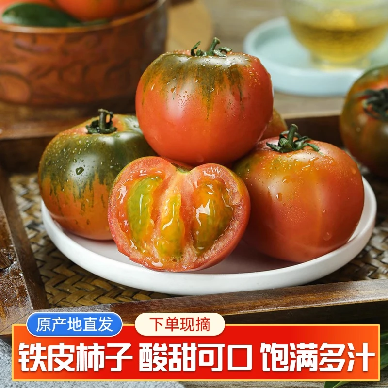 2/3/5斤自然熟铁皮番茄酸甜草莓西红柿新鲜采摘东北草莓西红柿