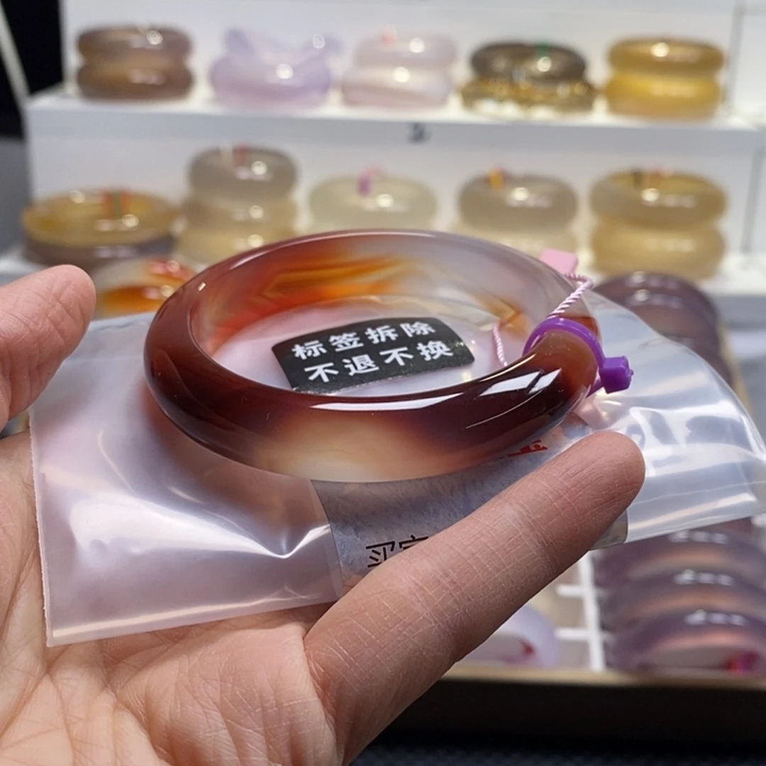 玛瑙/玉髓未镶嵌手镯天然纹理俏色