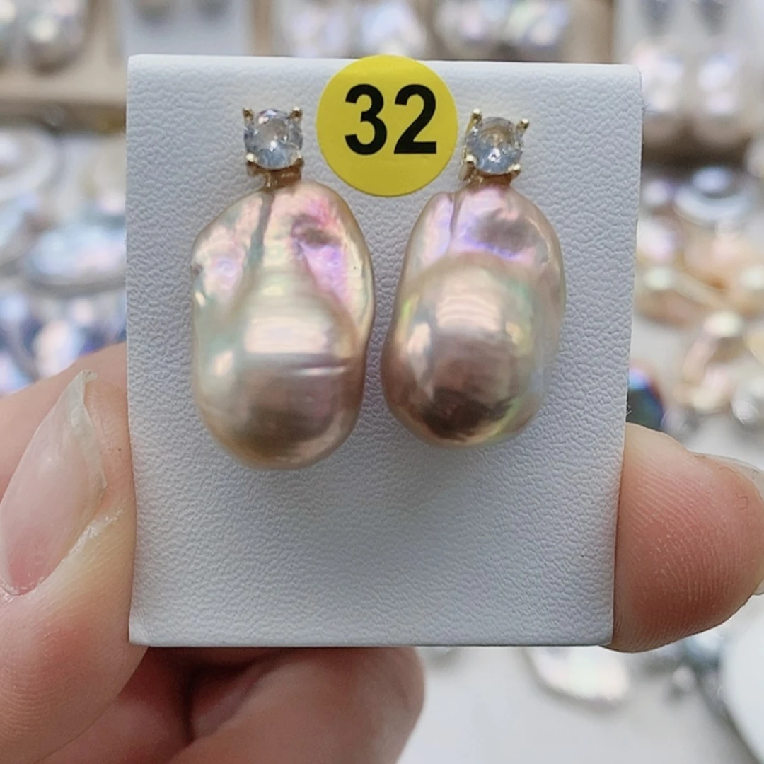 【闪购商品】淡水珍珠耳饰银S925镶嵌