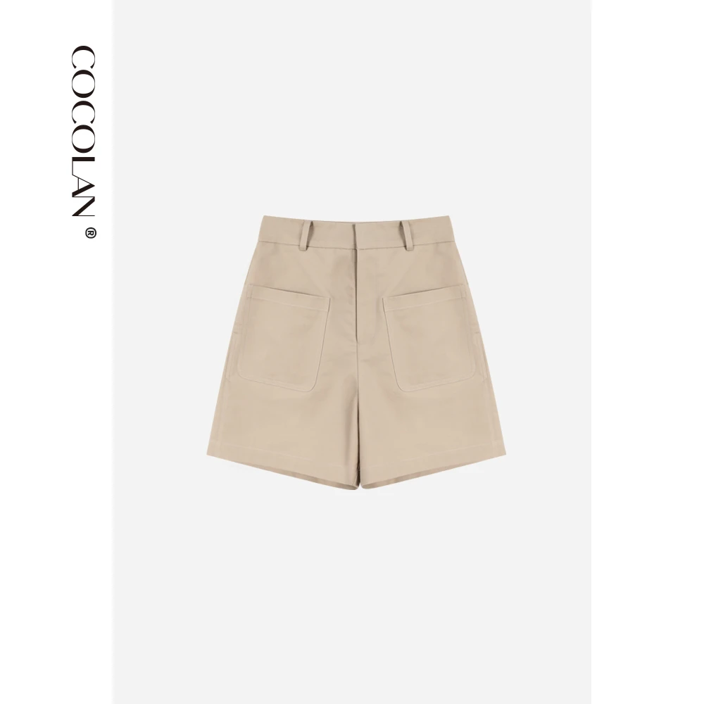 COCOLAN【松本】100棉纯色薄款休闲短裤Q51DK2112