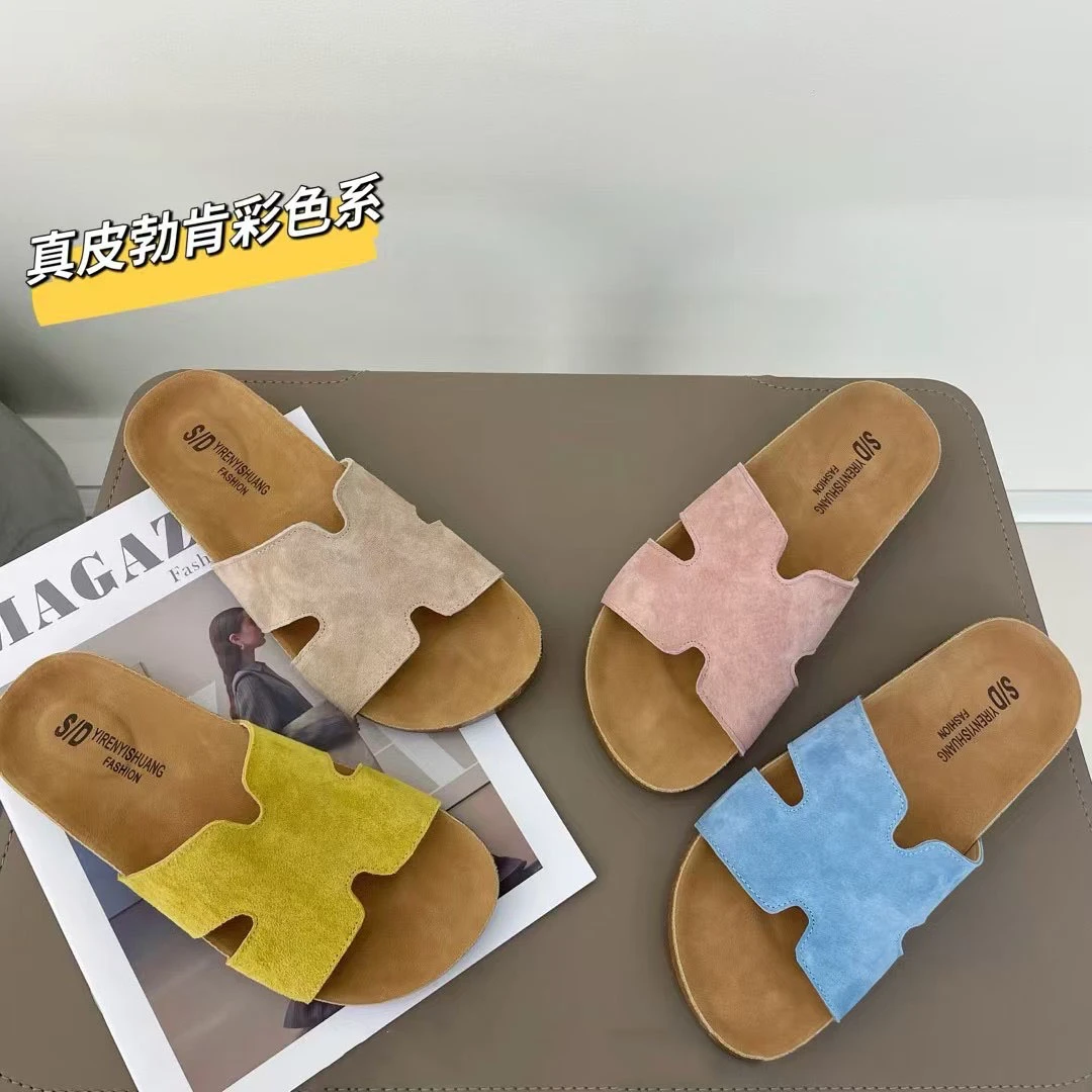 法式拖鞋勃肯一字拖小众凉拖时尚高级感2025新款女夏沙滩拖鞋百搭