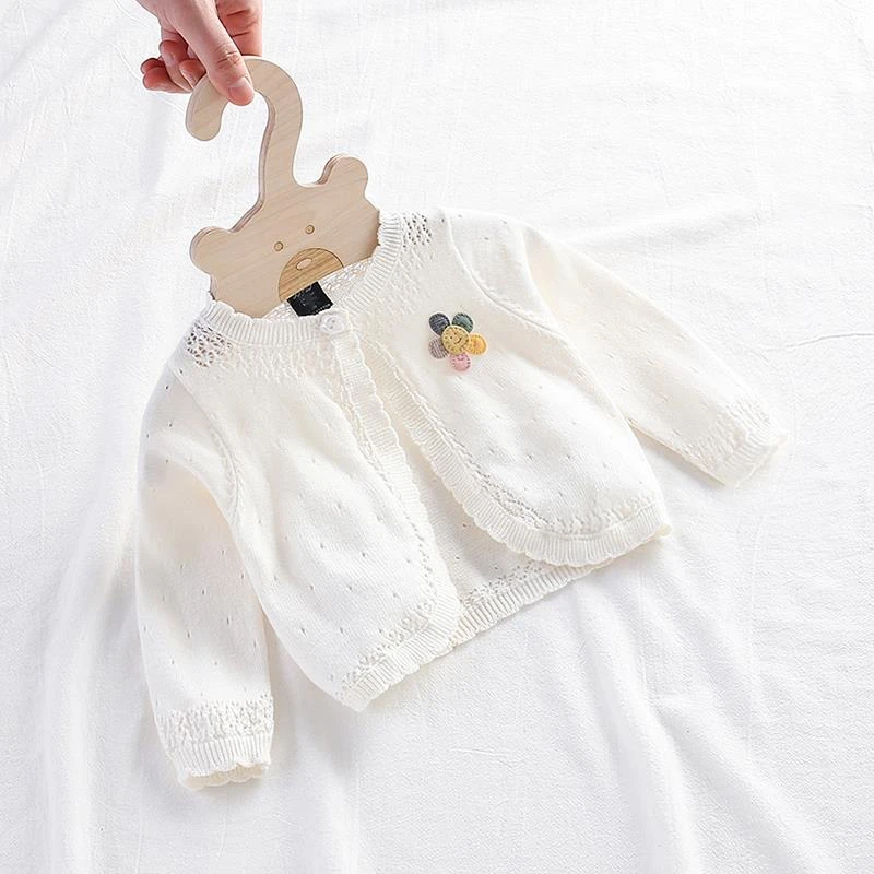 FAVMARTHA宝宝针织开 衫女童空调衫新生婴儿小外套公主毛衣披肩春
